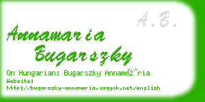 annamaria bugarszky business card